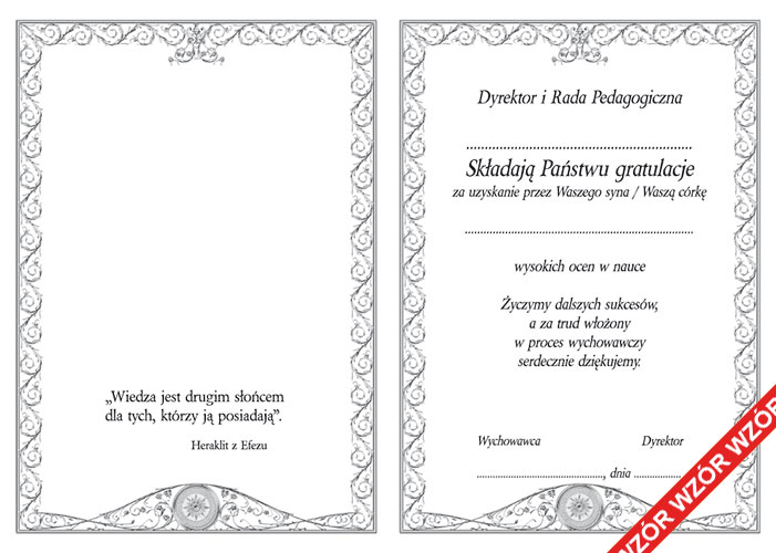 List Gratulacyjny Dla Rodziców Ucznia Tekst Dyplomy Listy gratulacyjne dla rodziców: 2b-241