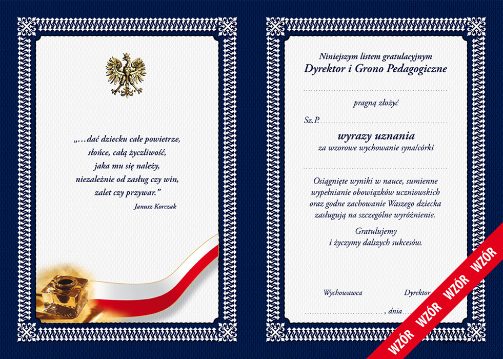 List Gratulacyjny Dla Rodziców Ucznia Tekst Dyplomy Listy gratulacyjne dla rodziców: 2b-672